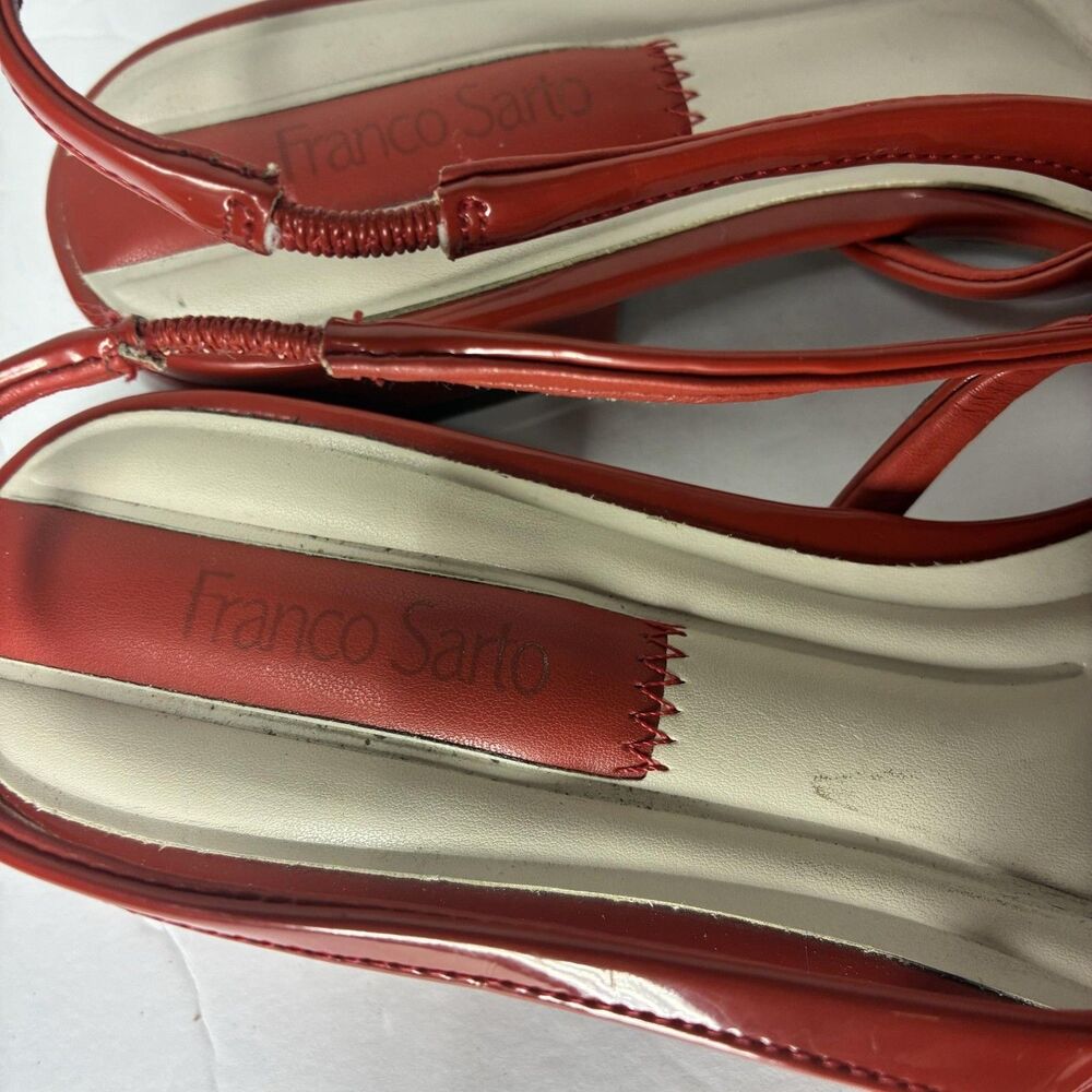 Franco Sarto L-DESTIN Shoes Womens Size 8 M Red Slingback Square Toe Flats Dress - Picture 16 of 16